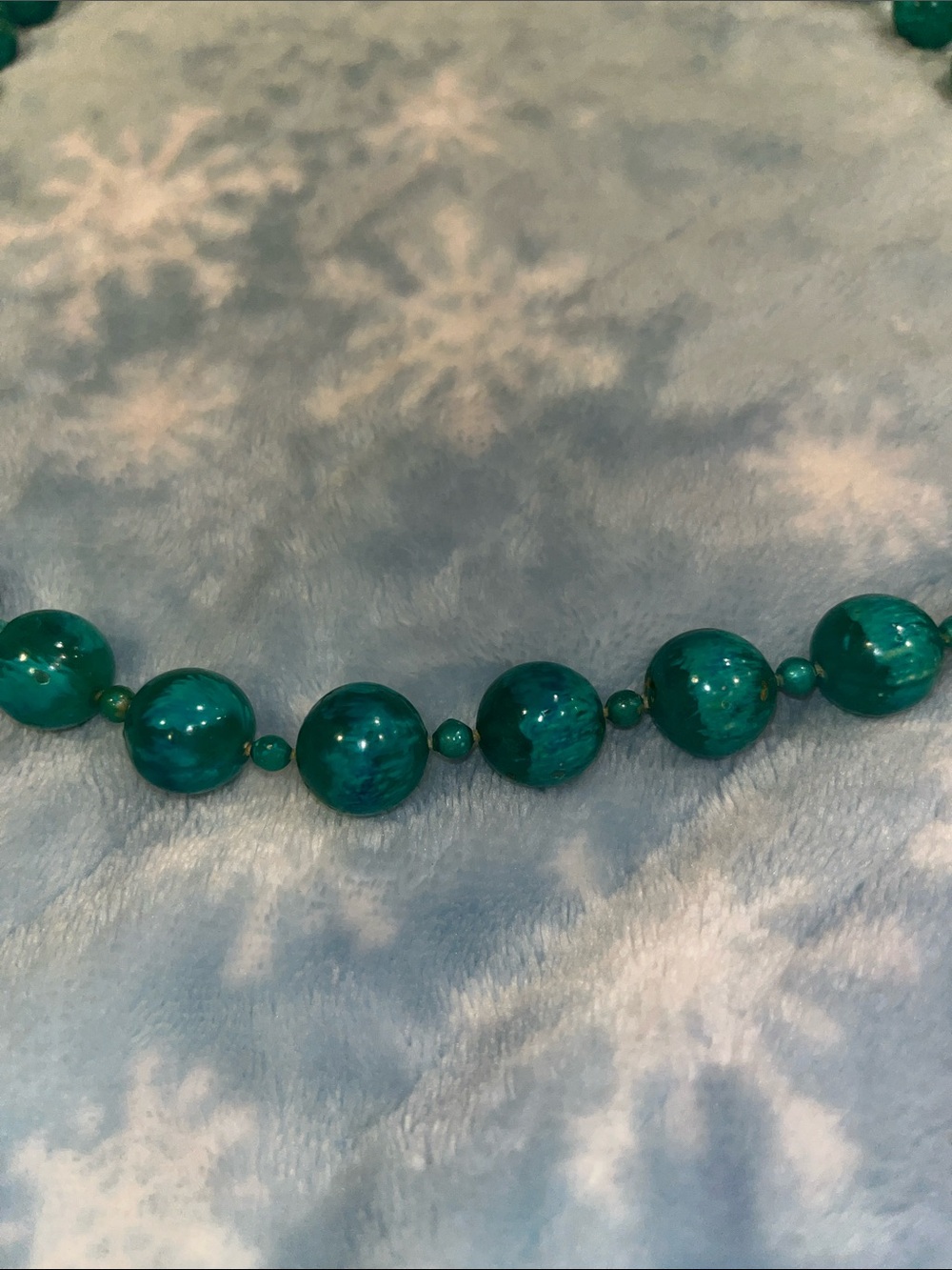 Teal Beaded vintage Necklace - Women Jewelry - Picture 2 of 10
